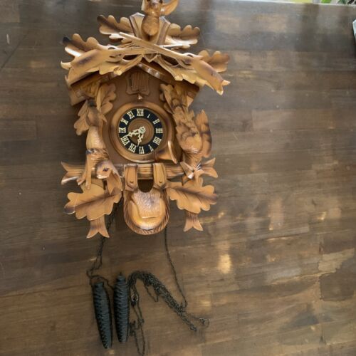 New Listing🍊Vintage German Black Forest Hunter 1-Day Cuckoo Clock | Parts/Repair