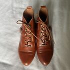 Jeffrey Campbell Handmade Ibiza Last Leather Lace Up Side Buckle Booties Size 8