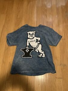 Yale University Bulldogs T Shirt Adult Large Short Sleeve Blue Vintage Style