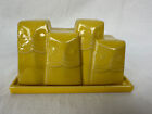West Elm Owls Covered Butter Dish - Yellow 6 1/4