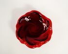 New ListingVintage Fenton Red Rose Flower Art Glass Candy Trinket Ashtray Dish