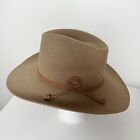 Resistol Cowboy Hat Size 7 Vintage 4X Beaver Felt Beige Self Conforming Texas