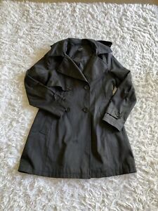 Women’s Halogen Black Trench Coat Medium Petite