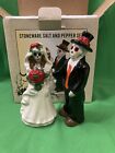 Cracker Barrel Halloween Salt and Pepper Sugar Skull Wedding Couple New In Box