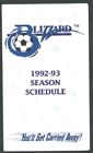 1992-93 Buffalo Blizzard NPSL Pro Soccer Schedule !!! Gatorade & Tops