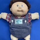 New ListingVintage Cabbage Patch Kids Doll 1982 Boy Overalls Red Plaid Shirt Brown Hair