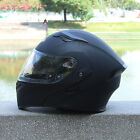 Dual Visor Flip up Modular Full Face Black Motorcycle Helmet DOT Approved M~XXL