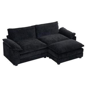 2 Seater Loveseat Sofa Couch with Ottoman Living Room Bedroom Furniture