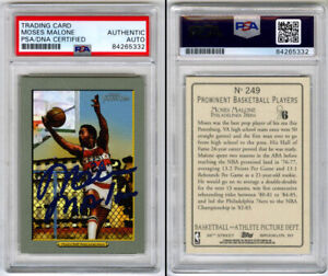 Moses Malone SIGNED '06 Topps Turkey Red Card #249 76ers PSA/DNA AUTOGRAPHED