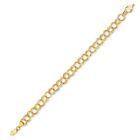14k Yellow Gold Double Circle Link Charm Bracelet 1.8 gr  7.25 Inch   4.4MM