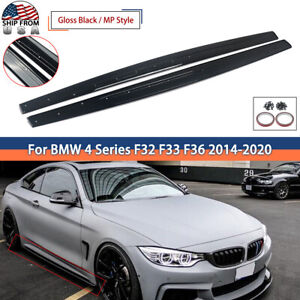 Gloss Black Side Skirts For 14-20 BMW 4 Series F32 F33 F36 M Sport Extension Lip (For: 2017 BMW)