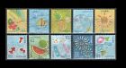 Japan 4296a-e + 4297a-e Summer Greeting Stamps  (10 USED Stamps, 2019)