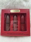 MAC 3 Piece Lipstick Set Three Cheers! Matte Bestsellers Nude/Mauve/Red $63Value