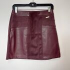 Marc New York Womens Faux Suede Leather A-line Mini Skirts Plum Purple XS Logo