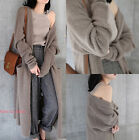 Womens Ladies Warm Cashmere Knitted Long Sweater Stretch Cardigan Coat Outerwear