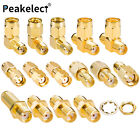 15PCS SMA Connector Kit Gold-Plated SMA Adapters Male Female RR-SMA RF Connector