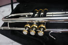 Bb Trumpet Silver Gold Plated Gold Button with 5c Trumpet Mouthpiece 2023new