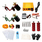 Tattoo Complete Kit Rotary Tattoo Machines Grips Needles Power Supply Foot Pedal