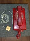 Vintage 1978 ITT 55447 Red Rotary Dial Wall Phone Telephone As-Is Untested