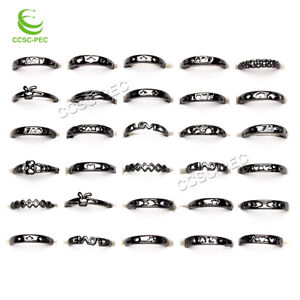Wholesale Lots 10pcs Mixed Styles Exquisite Black Plated Kid/Girl's Rings FREE