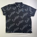 Berner Cookies SF Shirt Mens 3X-Large Black Polo Gray Logo All Over Print Rare