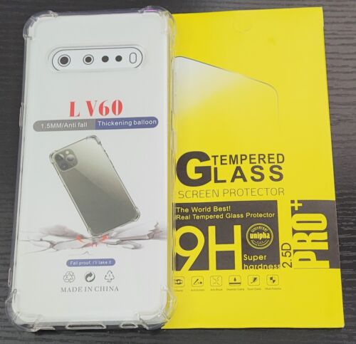 Clear TPU Shockproof case + Tempered Glass for LG Stylo 5/6/K51/V60/G8x ThinQ