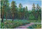 original painting A3 77MА-Х Artwork Acrylic Modern Landscape Signed 2024