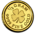 New Listing1/2 gram .9999 fine Gold Round-Lucky 4 Leaf Clover-in capsule