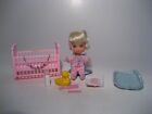 1966 LIDDLE KIDDLES LIDDLE DIDDLE BABY DOLL CRIB BLANKET PILLOW DUCK COMB BRUSH
