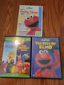 LOT OF 3 ELMO DVDS - Potty Time, Sing Yourself Silly Musical, Best Of Elmo
