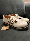 NEW Doc Martens Mary Jane Shoes Buckle 8065 Smooth Leather Women Size 9 White