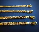 10K Yellow Gold 2.0mm-5mm Hollow Byzantine Square Chain Bracelet All Sizes Real