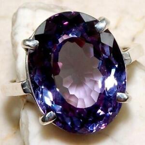 Women Silver Plated Ring Amethyst Purple Gemstone Wedding Jewelry Rings Size6-10
