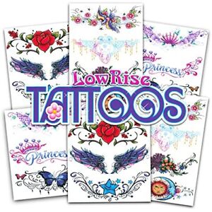 Savvi Lower Back Temporary Tattoos for Women (Set of 20 Low Rise Tattoos)
