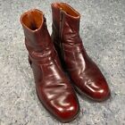 Vintage Breather Wright Boots Mens 8.5 E Wide Oxblood Side Zip Ankle Dress USA