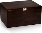 Yesland Wooden Large Storage Box, Keepsake Box, Gift Box with Hinged Lid