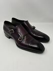 TOM FORD Elkan Double Monk Strap Leather Loafers Black Patina US 13 | UK 12