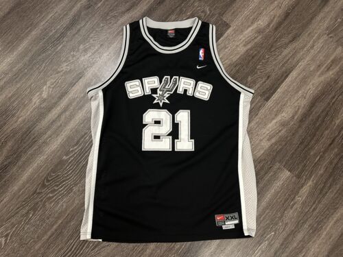 Tim Duncan Men’s Nike San Antonio Spurs NBA Jersey Black Sz. 2XL Length +2