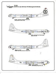 Nose Art B-36 Peacemaker Decals 1/72, Atomic Test Group, Loring AFB WBD 72 031