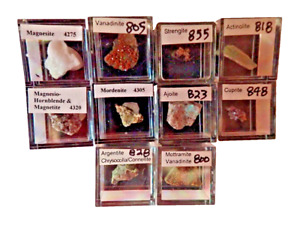Micromount Mineral Lot MM88-10 Fine Specimens in Acrylic Boxes-Visit eBay Store!
