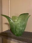 New ListingGreen Tulip Shaped Vase Recycled Glass/Made in Spain