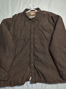 Wrangler Shirt Mens 3XL Dark Grey Sherpa Lined Long Sleeve w Pockets