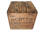 Scott's Emulsion Vintage Wood Medicine Shipping Crate Wood Advertising Box