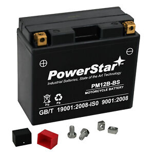 PowerStar Replaces YT12B-BS Battery Yamaha FZ6 YZF-R1 R6 XVS650 V-star SRX600
