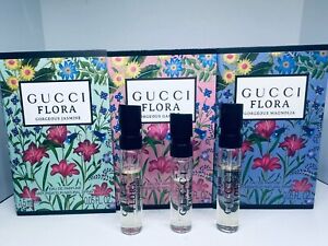 Gucci Flora Gorgeous Perfume Collection For Women Sample Spray 3Pc Set