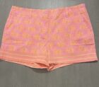 Vineyard Vines Women's Size 10 Chino Shorts  Pink  Fish Print Regular Cotton EUC