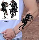 2 Black Panther Temporary Tattoo For Men Kid Fake Tattoo Cool Arm Shoulder Chest
