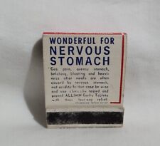 Vintage Allimin Garlic Tablets Nervous Stomach Coupon Matchbook Advertising Full