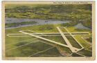 New ListingLinen Post Card Used in 1949 Airport La Crosse Wisconsin