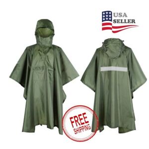 Adult Rain Poncho raincoat Waterproof with Big Pocket Reflective Stripe Y13140DG